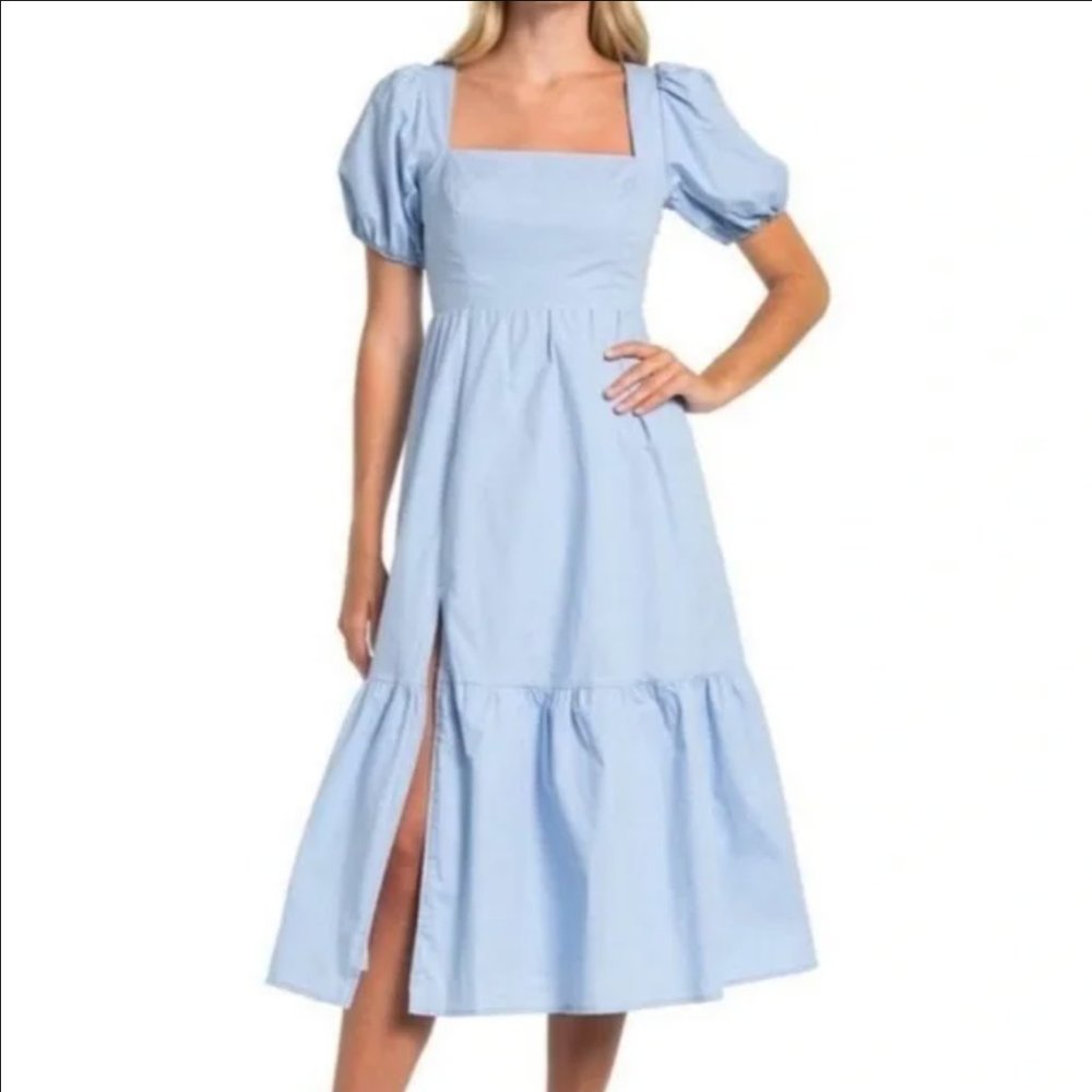 NWOT ASTR the Label Poplin Tiered Midi Dress XL